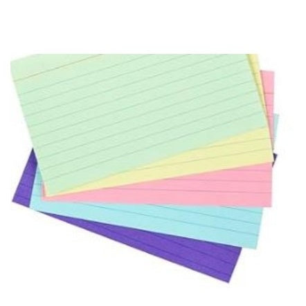 Carte d'index 3 po x 5 po de couleur (paquet de 60)