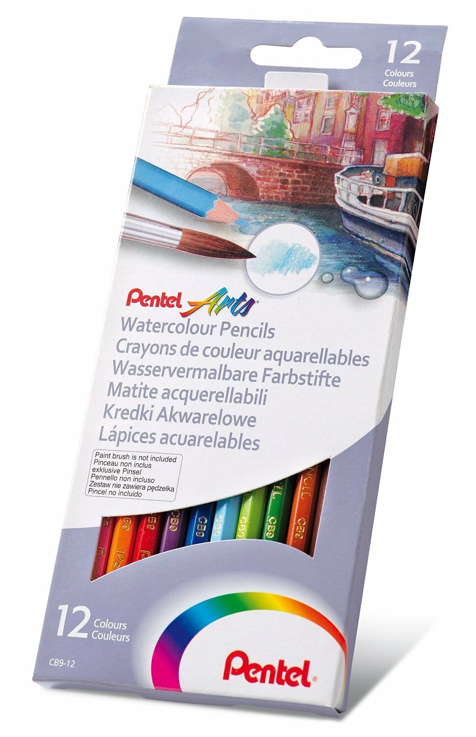 Crayons de couleur aquarellables Pentel (paquet de 12)
