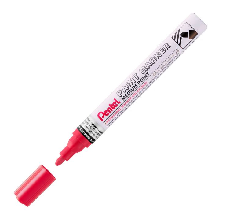 Marqueur de peinture permanent à pointe conique moyenne Pentel rouge