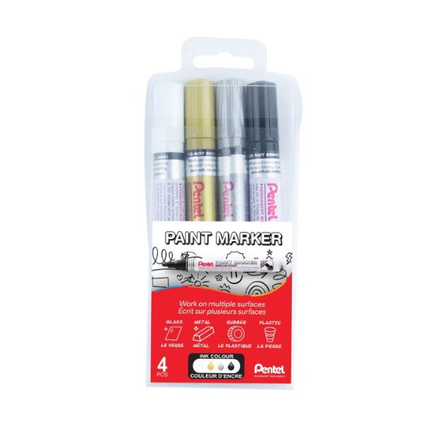 Marqueur peinture 4,5 mm pointe conique Pentel (paquet de 4)