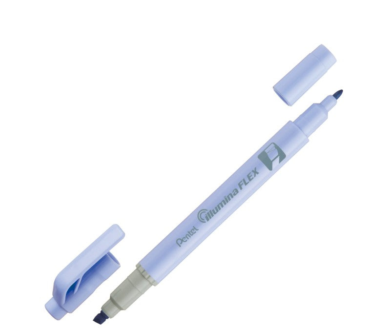 Surligneur double pointe (biseauté et conique) Pentel Illumina Flex pastel