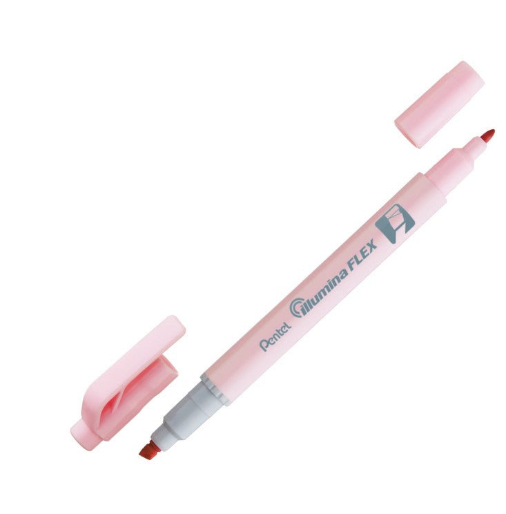Surligneur double pointe (biseauté et conique) Pentel Illumina Flex pastel