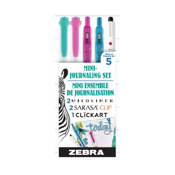 Mini ensemble de journalisation Zebra Sarasa ClipArt (paquet de 5)