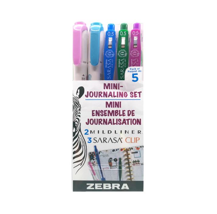 Mini ensemble de journalisation Zebra Sarasa (paquet de 5)