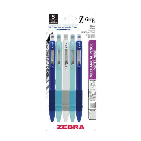 Porte-mines 0,7 mm Zebra Z-Grip (paquet de 5)