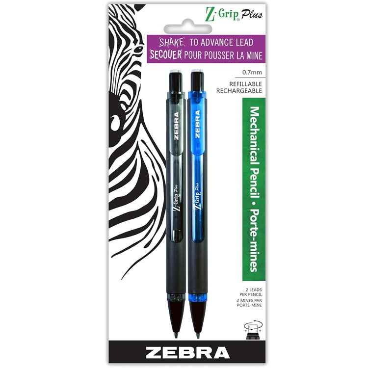 Porte-mines 0,7 mm Zebra Z-Grip Plus (paquet de 2)