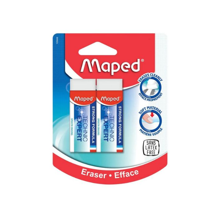 Efface Technic Expert Maped blanche (paquet de 2)