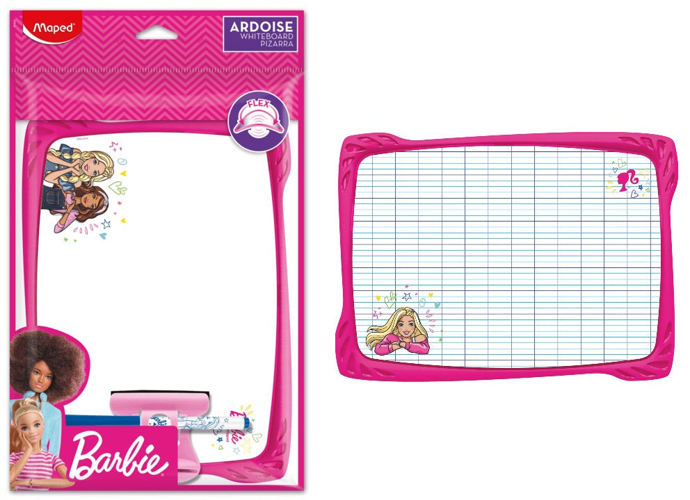 Tableau blanc incassable et accessoires Maped Barbie