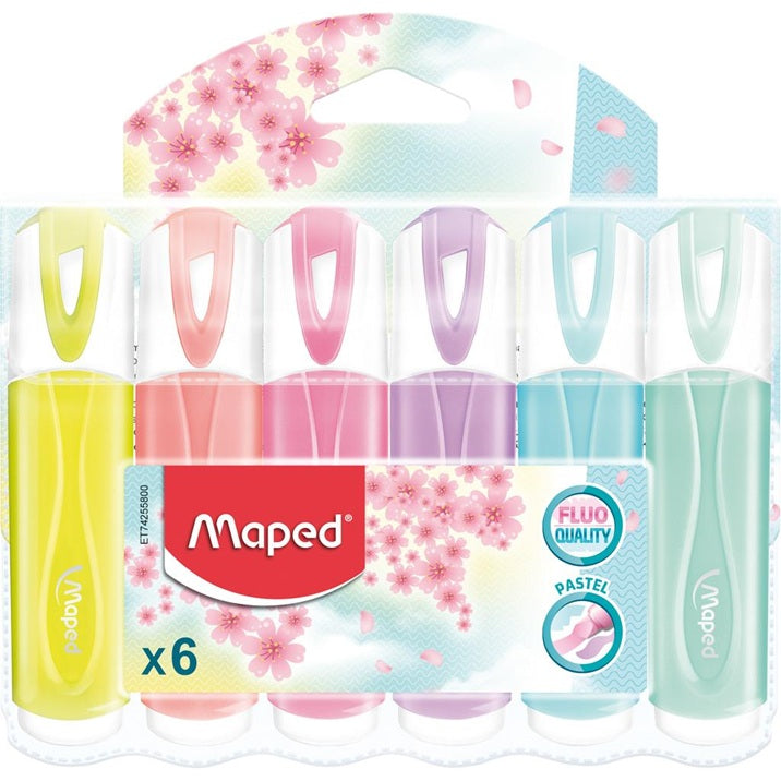 Surligneur Maped pastel (paquet de 6)