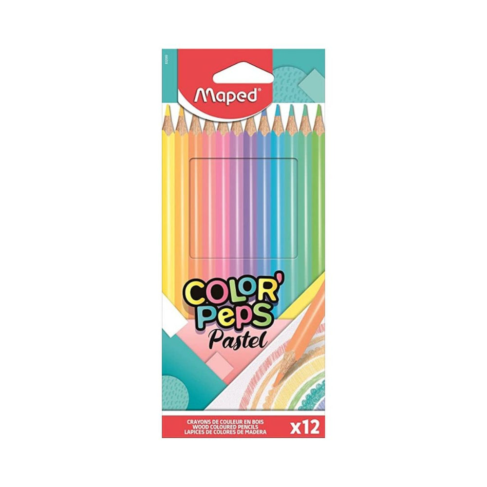 Crayon de couleur en bois Maped Color'peps pastel (boîte de 12)