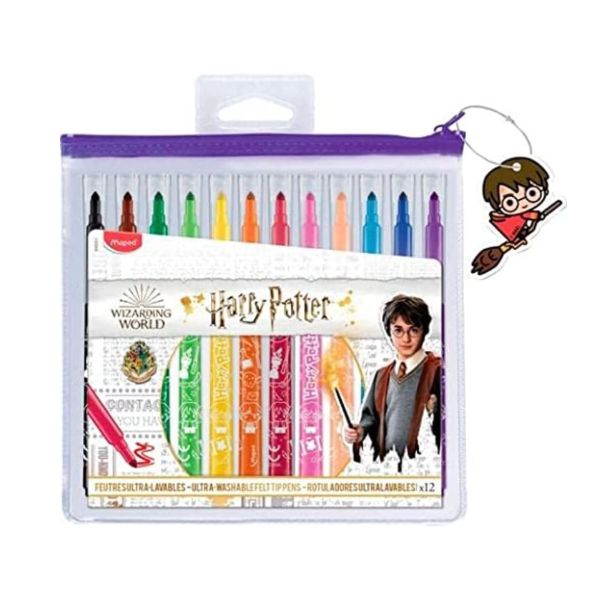 Crayons marqueurs lavables Maped Harry Potter (boîte de 12)