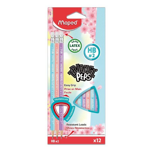 Crayon de plomb HB #2 triangulaire Maped pastel (paquet de 12)