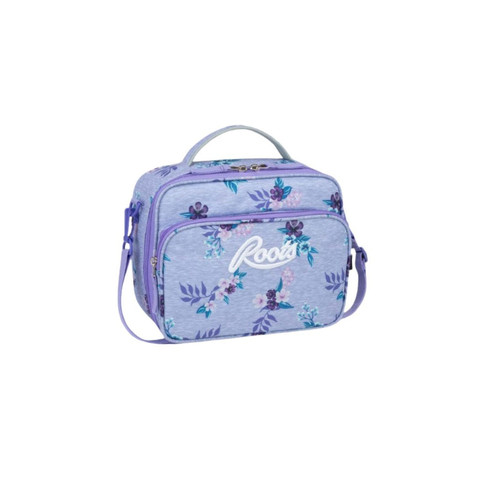 Boîte à lunch 25.5 cm x 13 cm x 20.5 cm Roots fleurs violettes