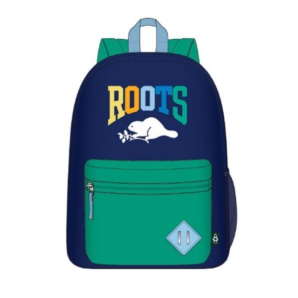 Sac à dos 40,5 cm x 30 cm x 12 cm Roots bleu et vert