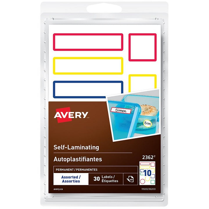 Étiquette autoplastifiante Avery (paquet de 30)