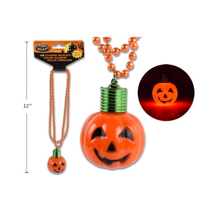 Collier citrouille clignotante 17,5 po