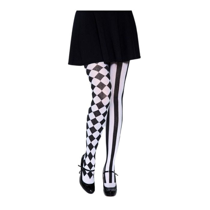 Collant d'arlequin noir et blanc