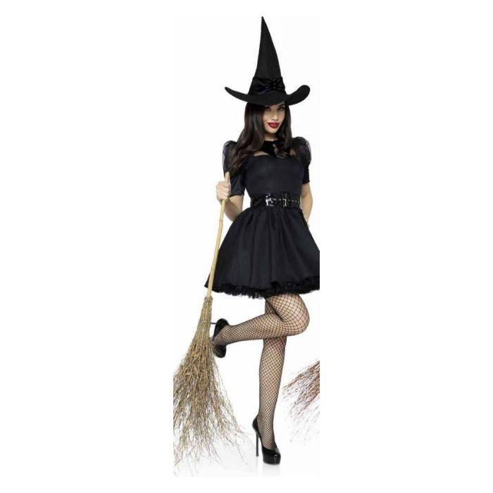 Costume femme robe de sorcière courte noire