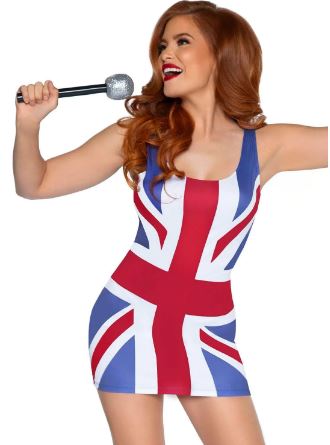 Costume femme robe drapeau britannique