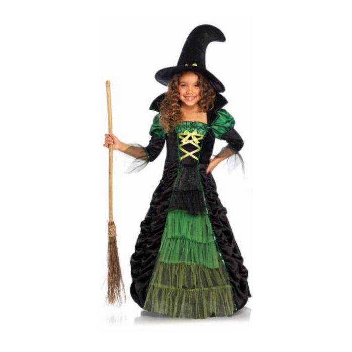 Costume enfant robe de sorcière verte