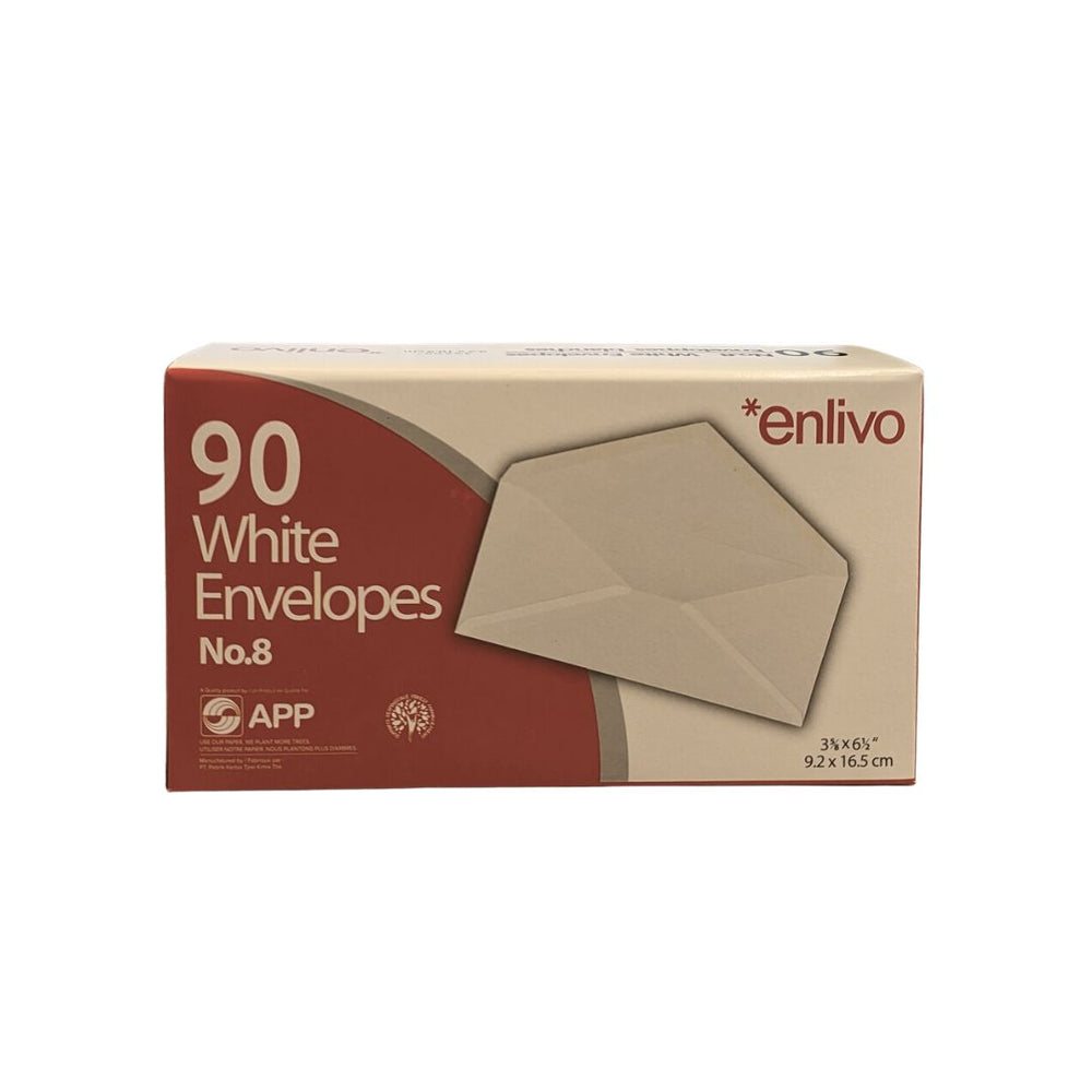 Enveloppe blanche APP no.8 3 5/8 po x 6 1/2 po (boîte de 90)