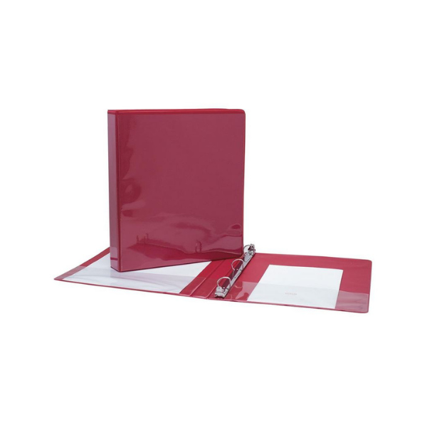 Cartable de présentation 0,5 po avec pochettes rouge