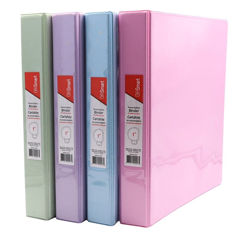 Cartable de présentation 1 po avec pochette pastel