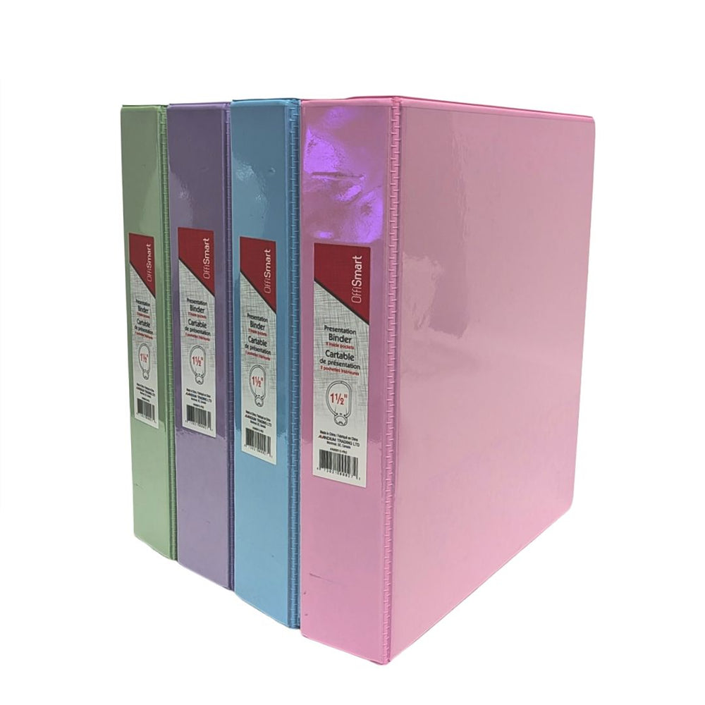 Cartable de présentation 1,5 po avec pochettes pastel