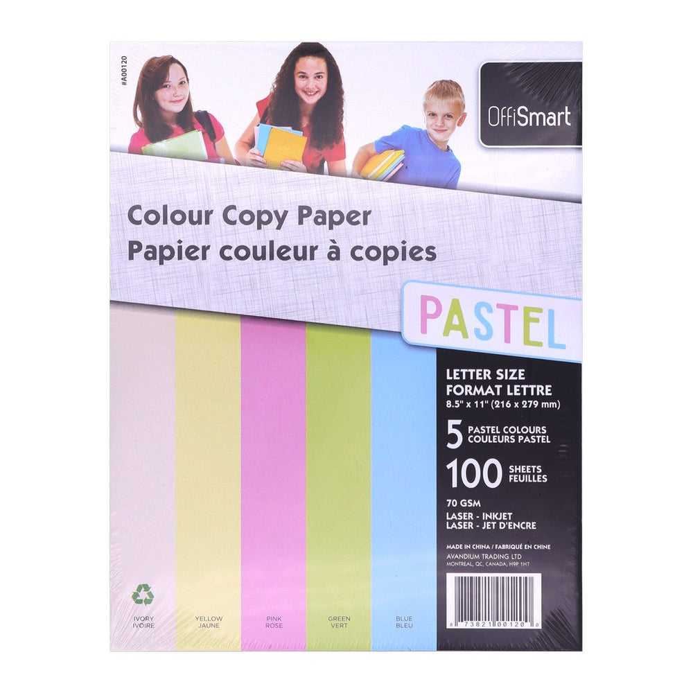 Feuille 8,5 po x 11 po couleur pastel Off Smart (paquet de 100)