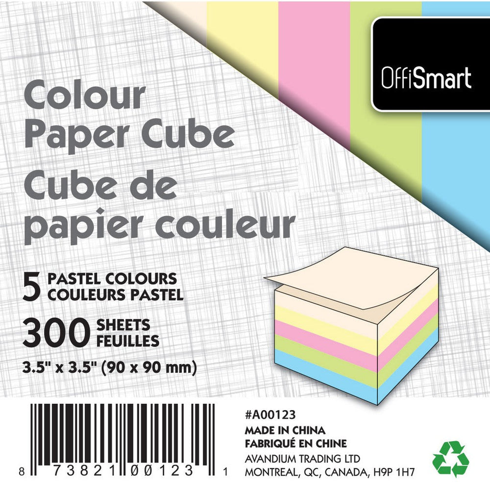 Bloc-note 3,5 po x 3,5 po 300 feuilles pastel