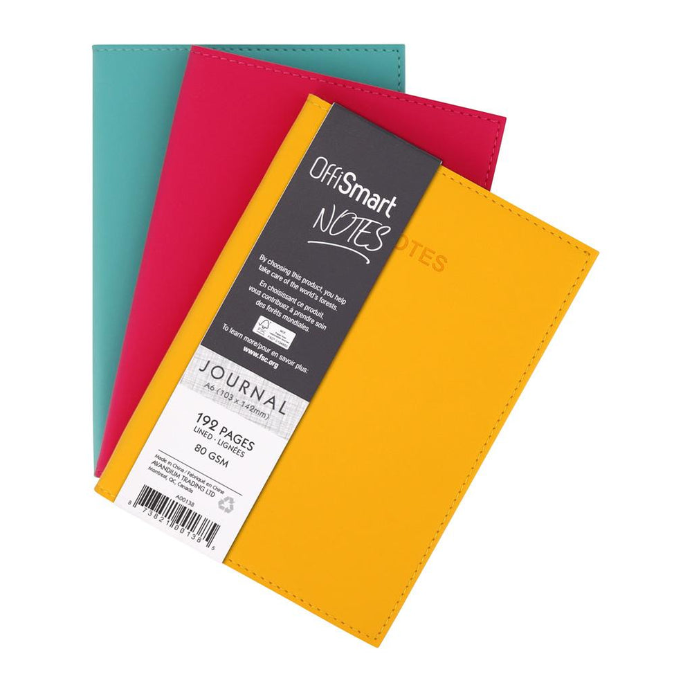 Carnet de notes en similicuir 4 po x 5,5 po 192 pages