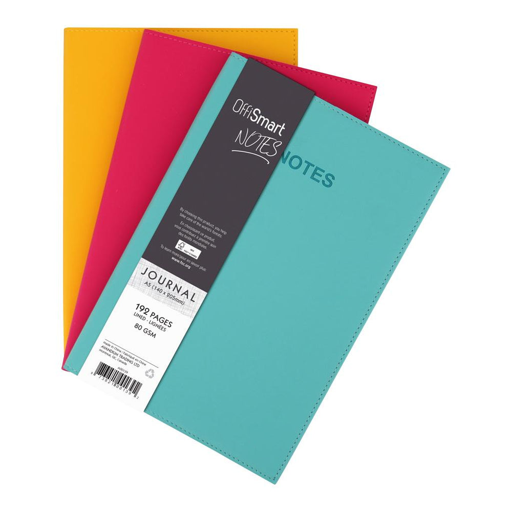 Carnet de notes en similicuir 5,5 po x 8 po 192 pages