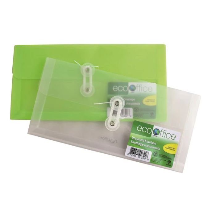 Pochette en plastique 4 po x 9 po avec cordon Eco Office