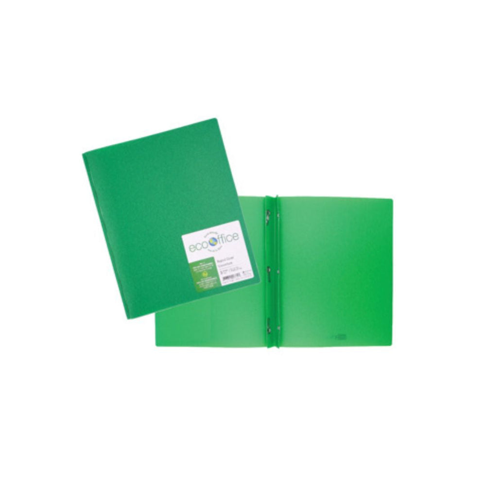 Duo-tang en plastique opaque vert foncé