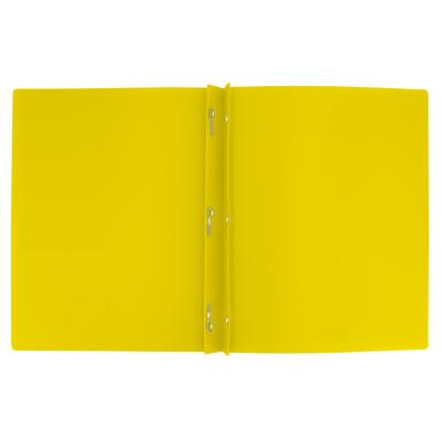 Duo-tang en plastique opaque jaune