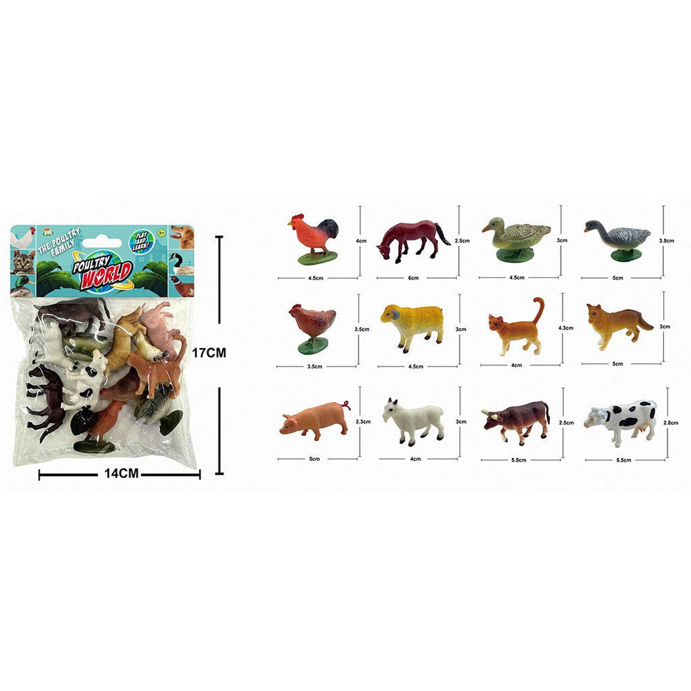 Ensemble de 12 animaux de la ferme (3 ans et plus)