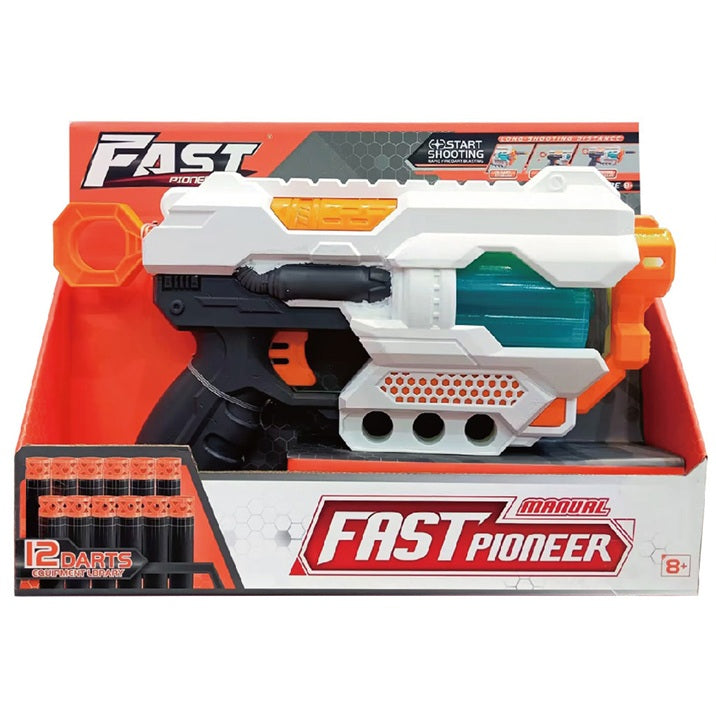 Pistolet Dart Blaster avec 12 projectiles en mousse (8 ans et plus)