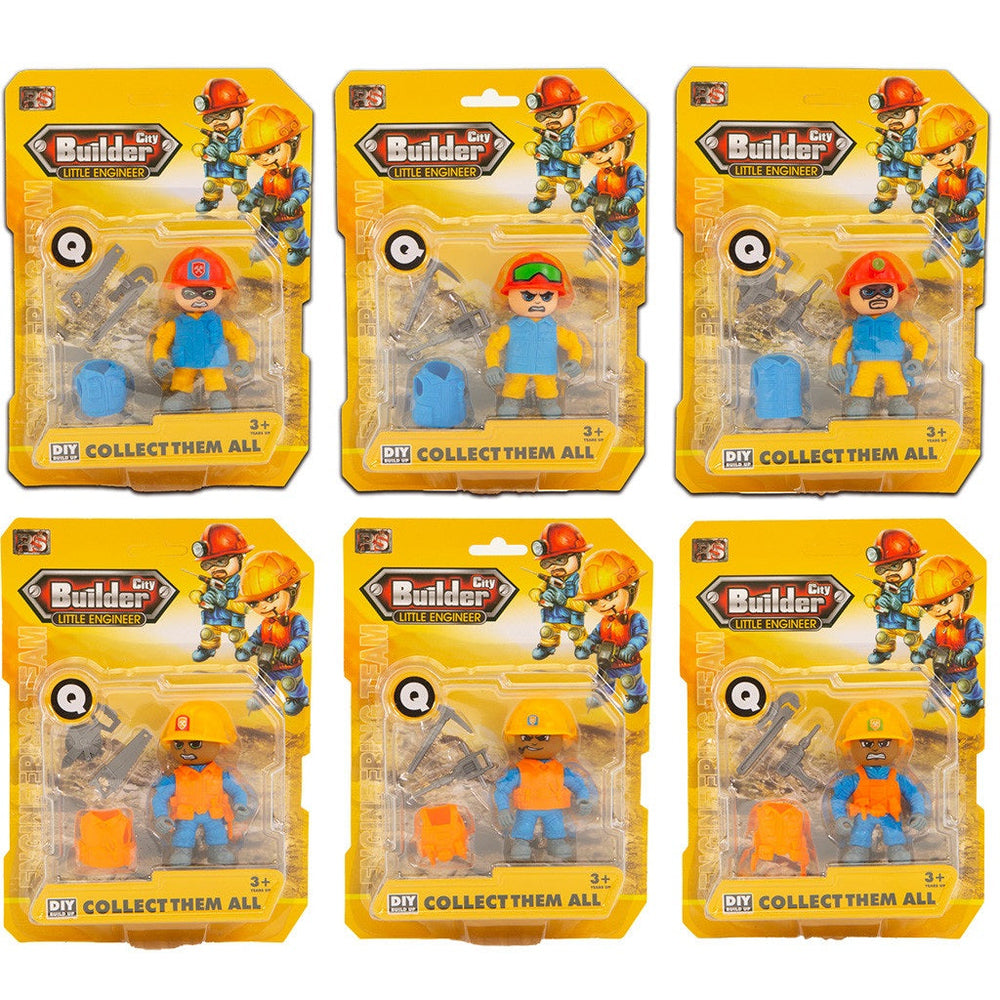 Figurine 8 cm travailleur de construction avec accessoires (3 ans et plus)