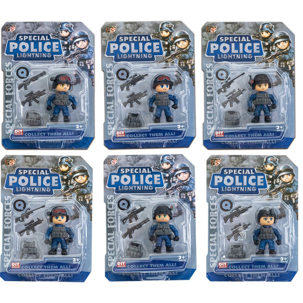 Figurine 8 cm policier avec accessoires (3 ans et plus)