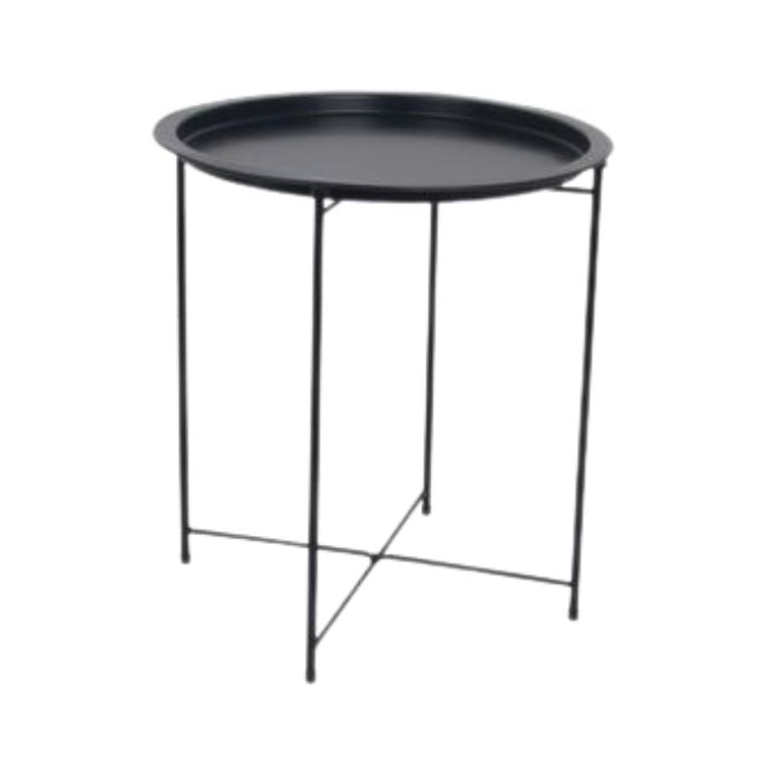 Table d'appoint en métal ronde 18,5 po x 20 po noire