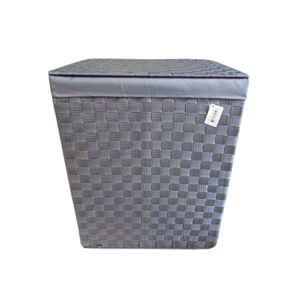 Panier à linge pliable en nylon gris