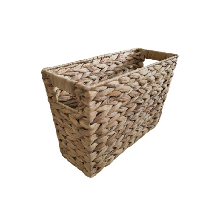 Panier à revues en jacinthe d'eau naturelle