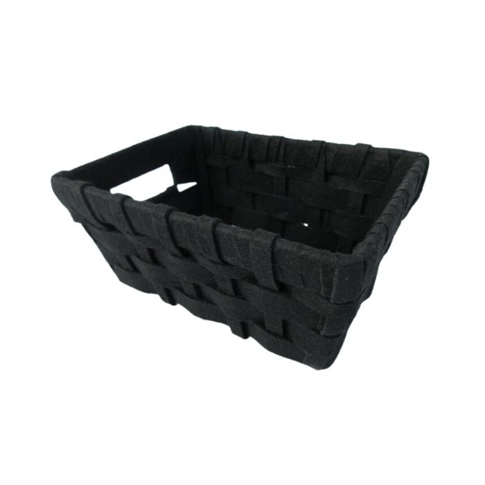 Panier en feutre tressé noir