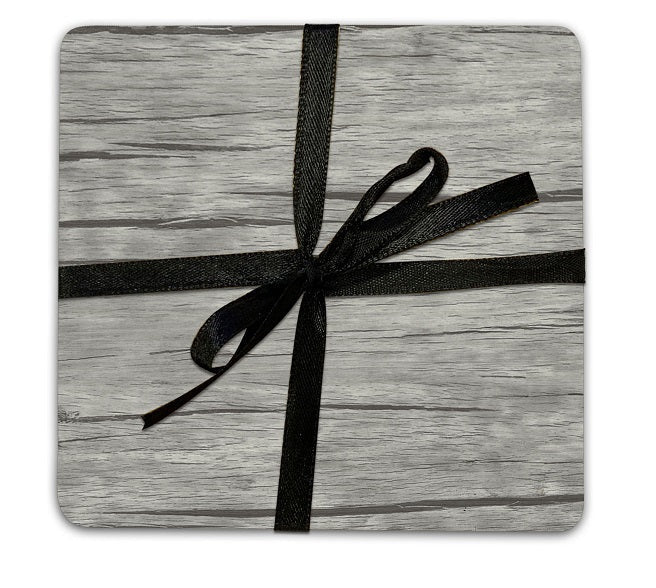 Sous-verre carré en faux bois (paquet de 4)