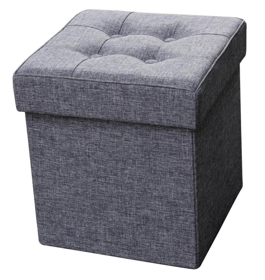 Pouf ottoman pliable 15 po x 15 po gris