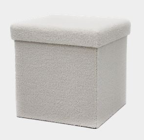 Pouf ottoman 15 po pliable en tissu doux blanc