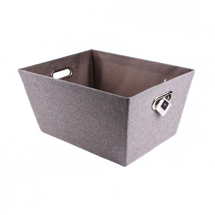 Panier en tissus avec poignées gris