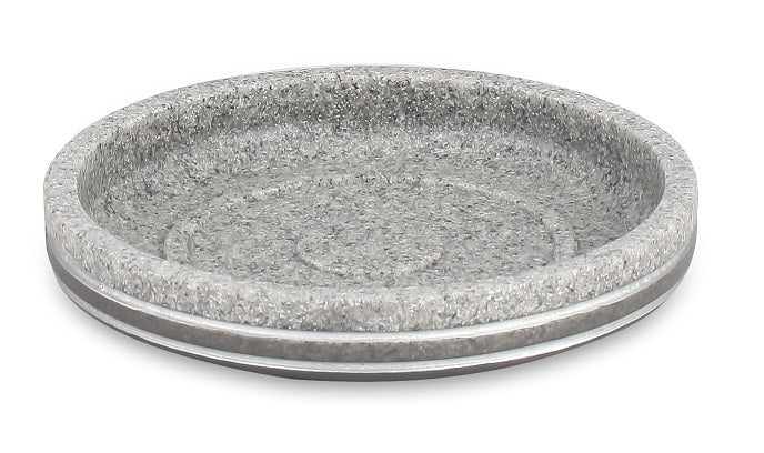 Porte-savon effet pierre grise et ligne blanche