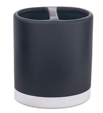 Porte-brosse à dents en céramique noir et blanc