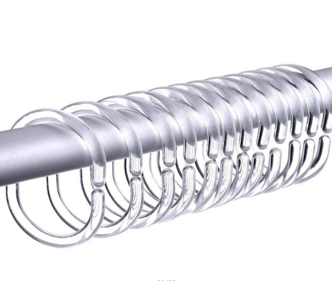 Crochet de rideau de douche transparent (paquet de 12)